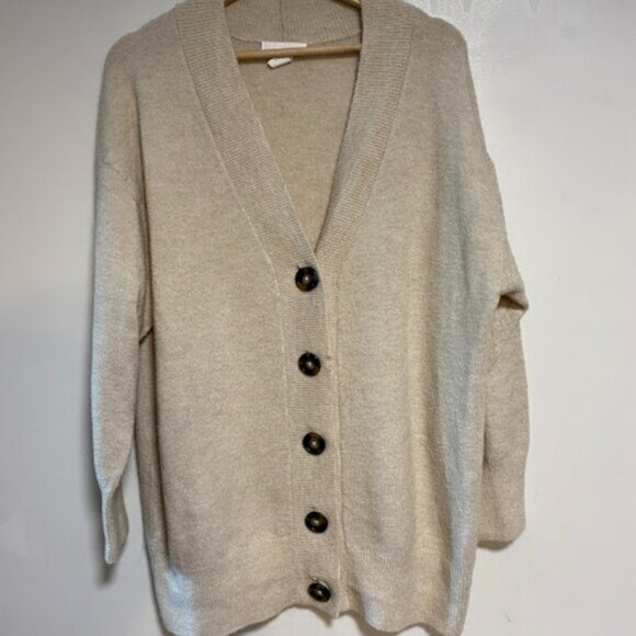 H&M Oversized V-Neck Women's Cardigan Sweater US Size S - Picture 2 of 7